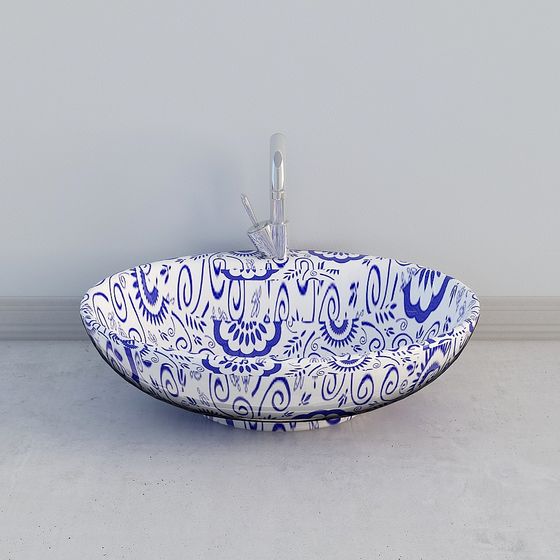 Blue Paisley Basin 3D model