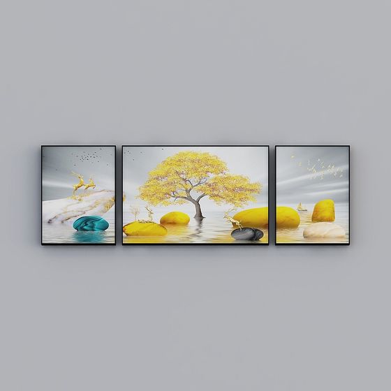 Dreamy Low-Poly 3D Model Landscape Art