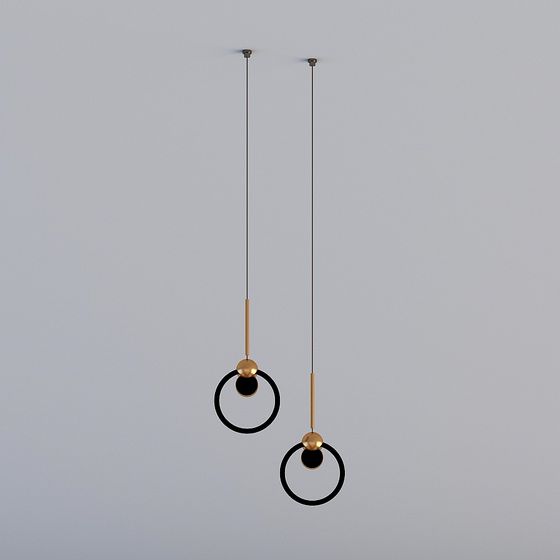 Sleek Low-Polygon Chandelier 3D model