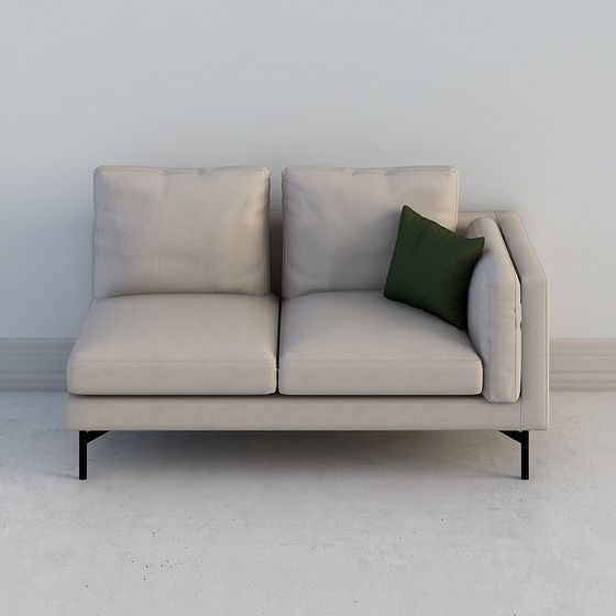 Elegant Low-Polygon Sofa 3D model for Modern Interiors