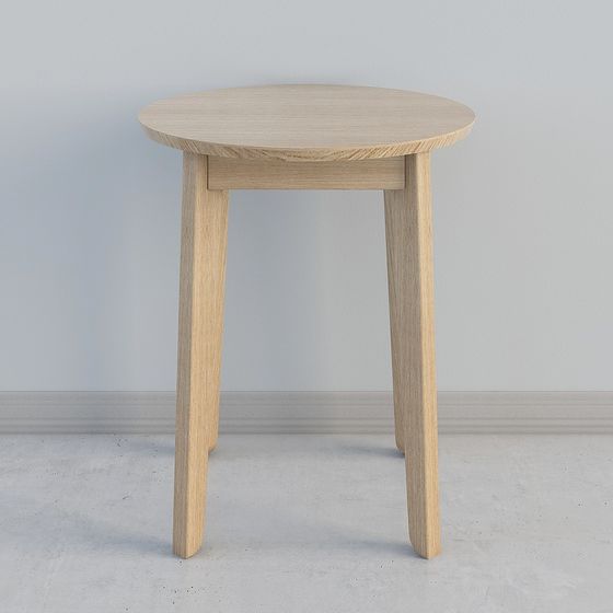Window Side Table Poly Model Low Poly Round Side Table 3D model