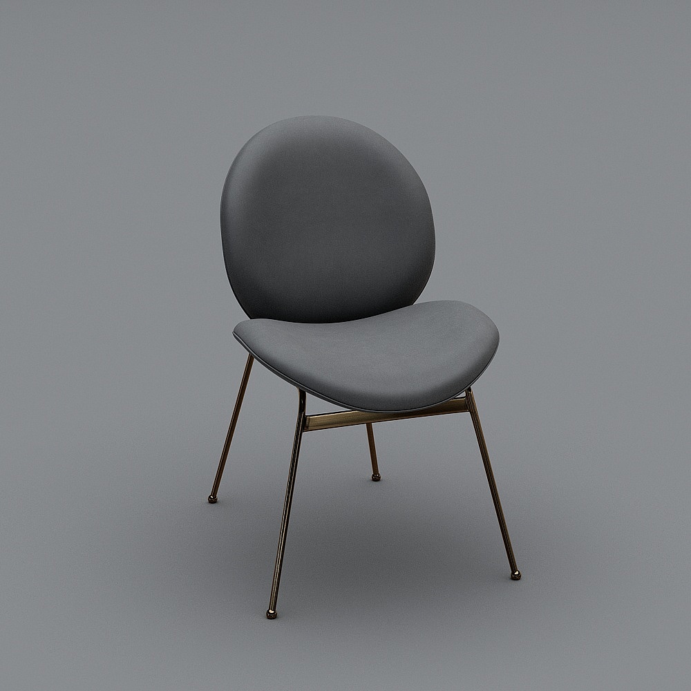 Elegant Curved Chair 3D model