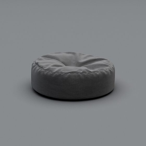 Elegant Round Cushion Stool 3D model