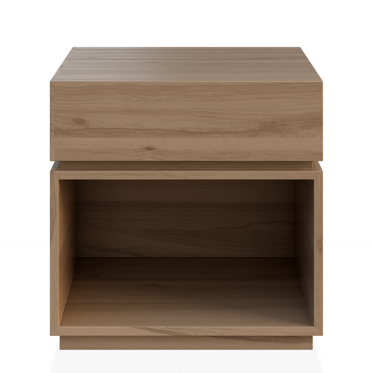 Modern Minimalist Bedside Table 3D Model – Low-Poly Wood