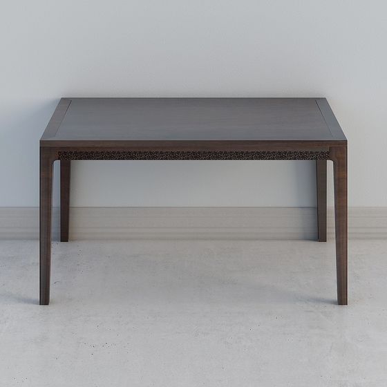 Urban Wooden Dining Table 3D model for Modern Spaces