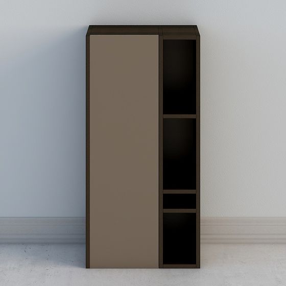 Stylish Black Wall Cabinet 3D Model