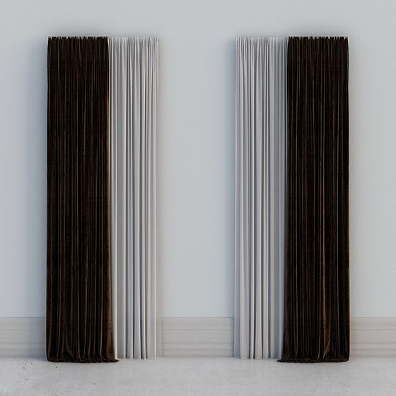 Luxurious Velvet Curtains 3D model