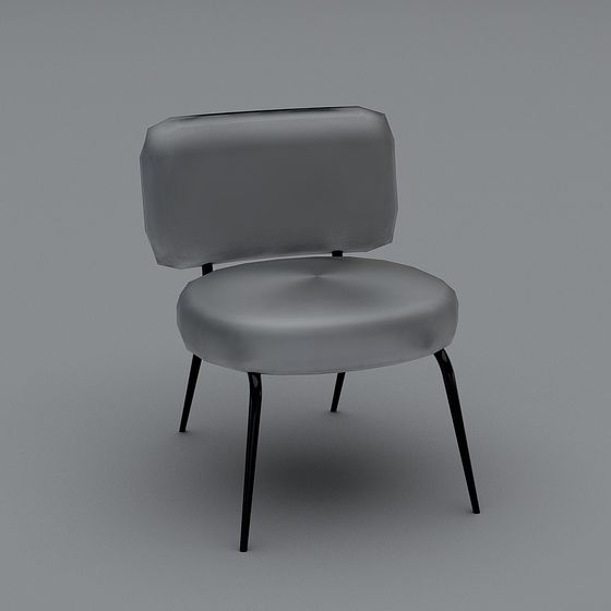 Elegant Low-Polygon Chair 3D model for Interior Spaces
