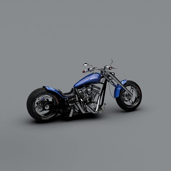 Powerful Low-Poly Motorcycle 3D Model