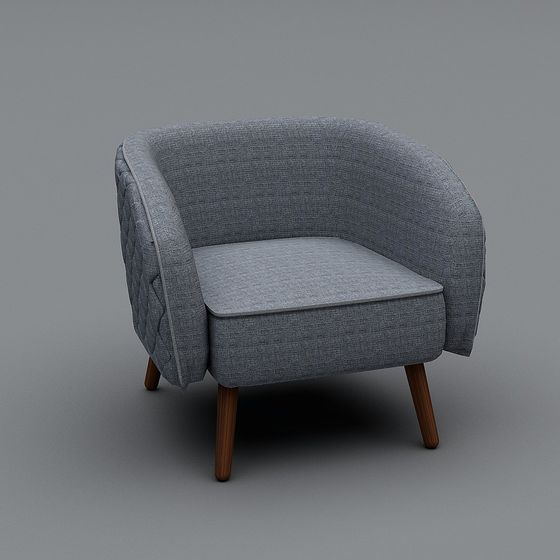 Elegant 3D Armchair Model Combining Modern and Vintage Styles