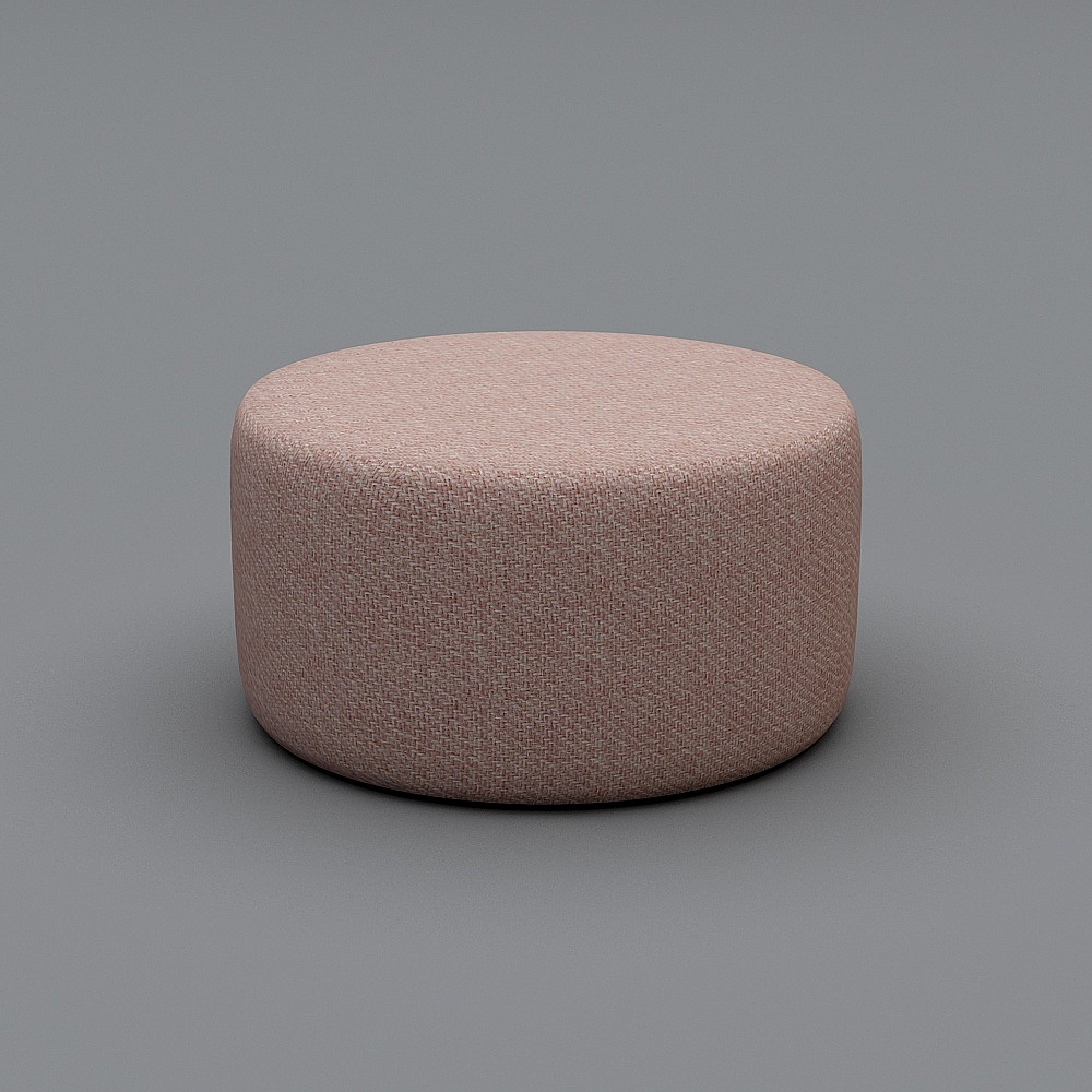Elegant Low-Polygon Round Stool 3D model