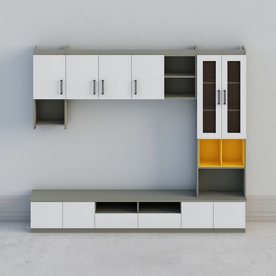 Stylish Urban Living Room Cabinet 3D model