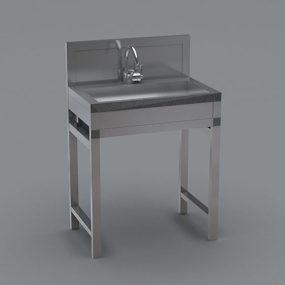 Elegant Low-Polygon Washbasin 3D model