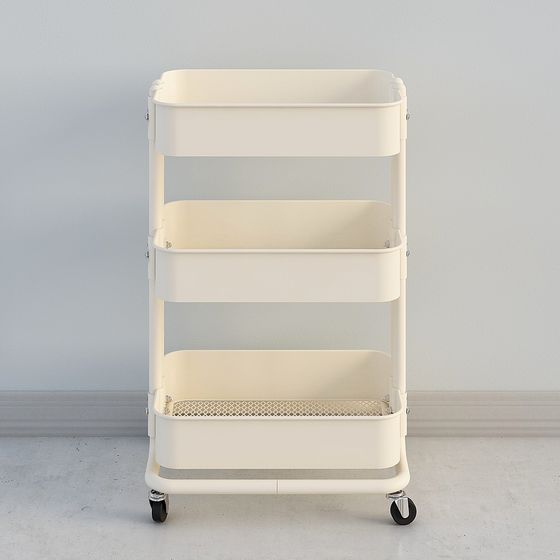 White Multi-Layer Storage Rack 3D Model for Versatile Spaces