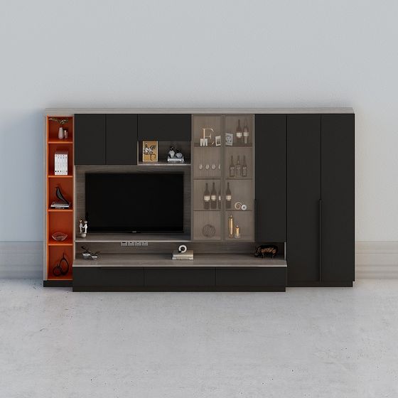 Stylish TV Cabinet 3D model for Modern Interiors