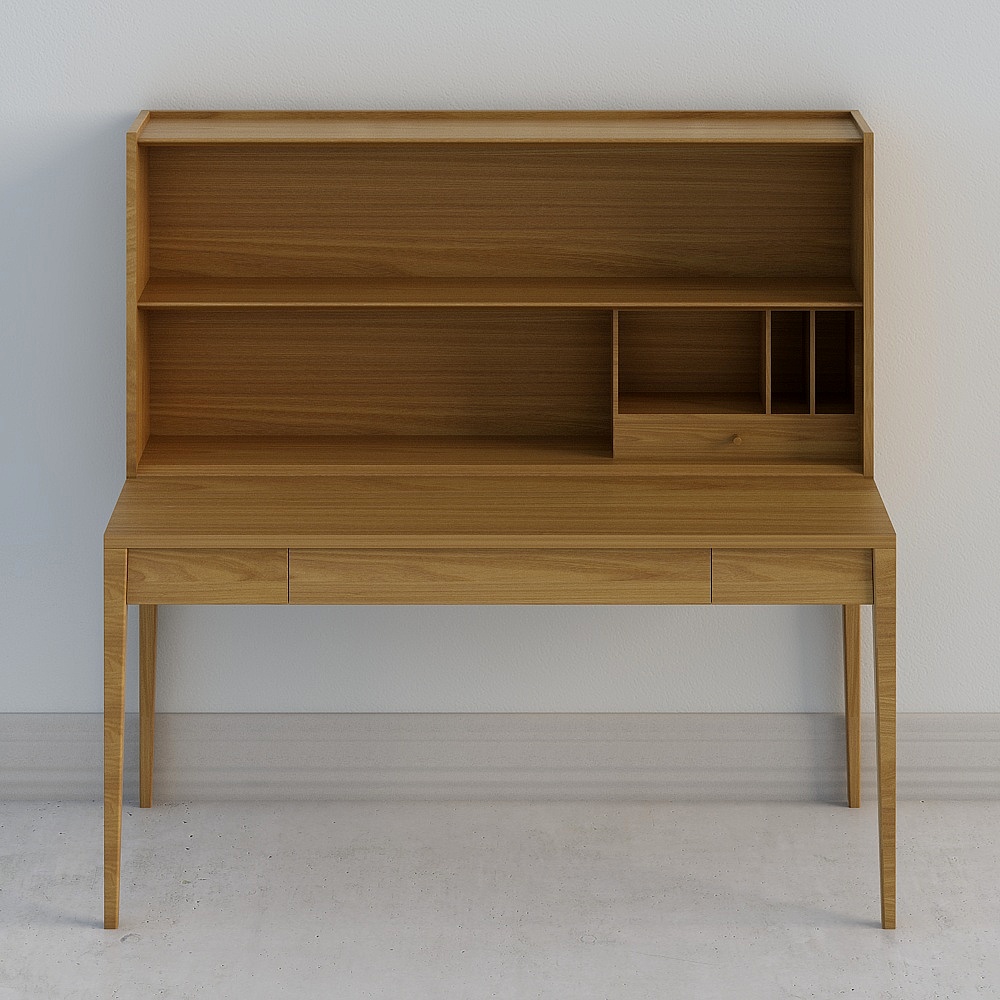 Wooden Desk 3D model in Minimalist Style