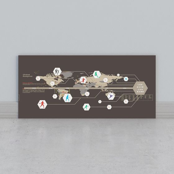 Global Footprint Low-Poly 3D Model