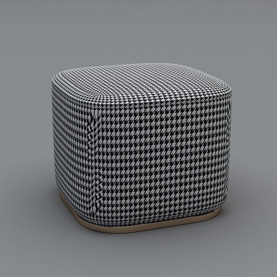 Elegant Low-Poly Round Stool 3D model