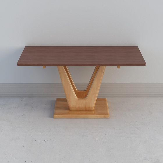 V-Shaped Wooden Dining Table 3D model for Modern Spaces
