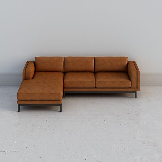 Modern Minimalist 3D Sofa Model for Interiors