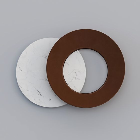 Elegant Round Decorative Mirror 3D model