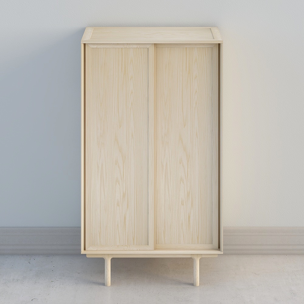 Modern Minimalist Sliding Door Storage Cabinet 3D model