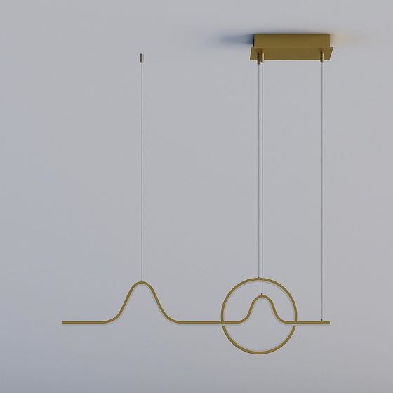 Sleek Low-Poly Pendant Light 3D model