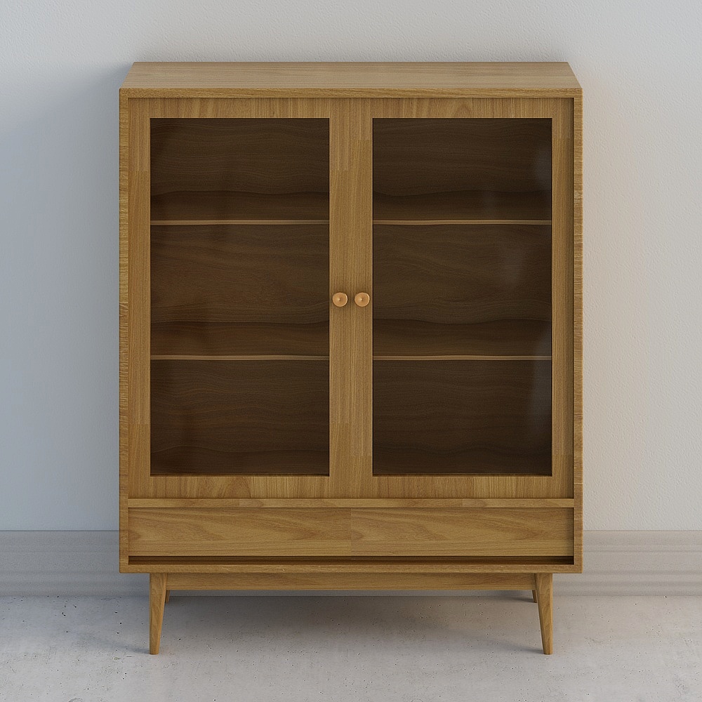 Étagère basse en verre à deux niveaux