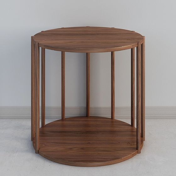 Curved Wooden Table 3D model