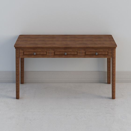 Mesa de ordenador estadounidense Turner para estudiar en casa con pie de madera maciza 361H