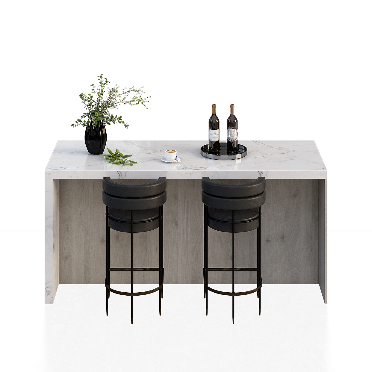 Elegant Marble Bar Counter 3D Model – Minimalist Luxury