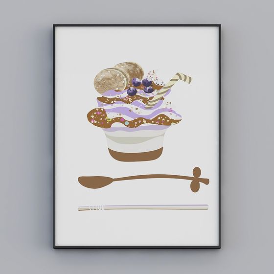 Delicious Ice Cream Dessert Low-Poly 3D model