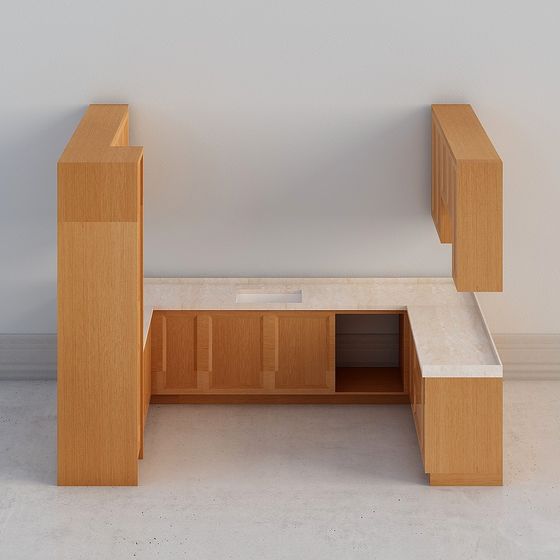 Elegant Floating Desk 3D model for Creative Spaces