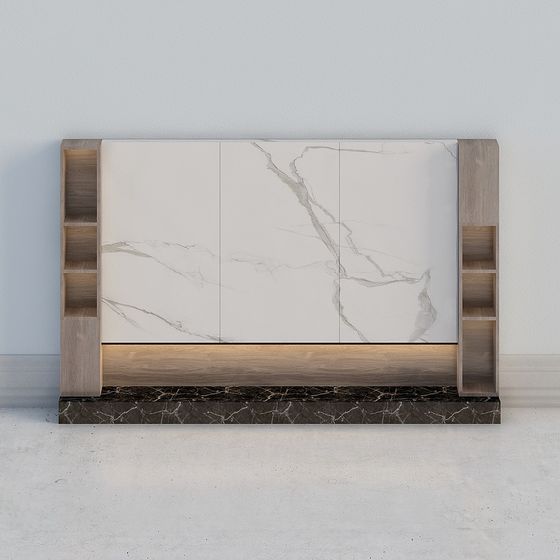 Minimalist Marble TV Stand 3D model