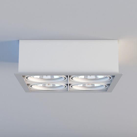 White Downlight 3D Model for Modern Spaces