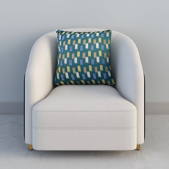 Chic Low-Poly Sofa Chair 3D model for Modern Interiors