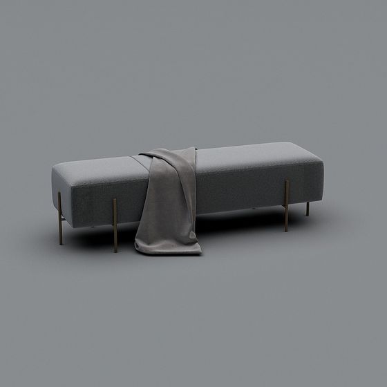 Stylish Urban Leisure Bench 3D model