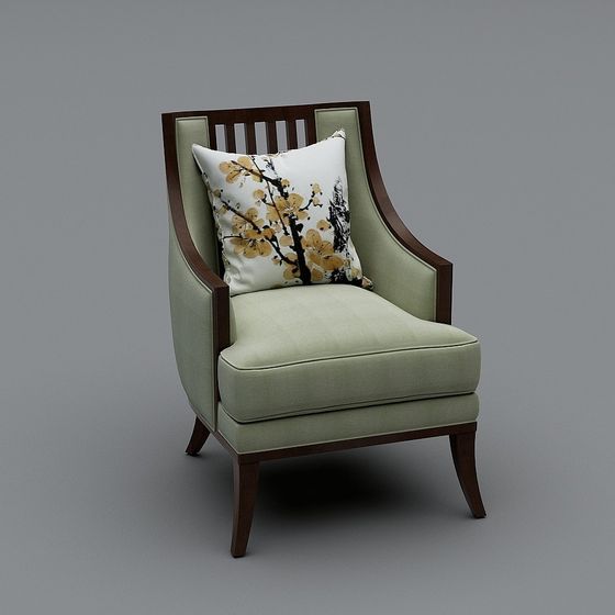 Elegant Low-Poly Accent Chair 3D model