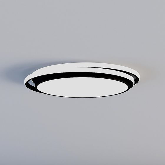 Futuristic Round Light Fixture 3D model
