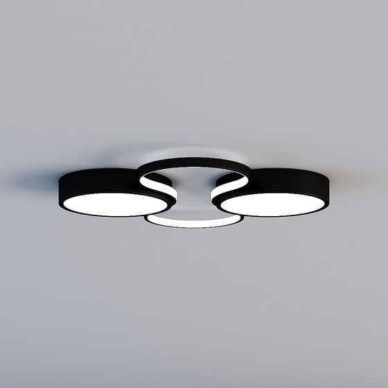 Tri-Ring Pendant Light 3D model