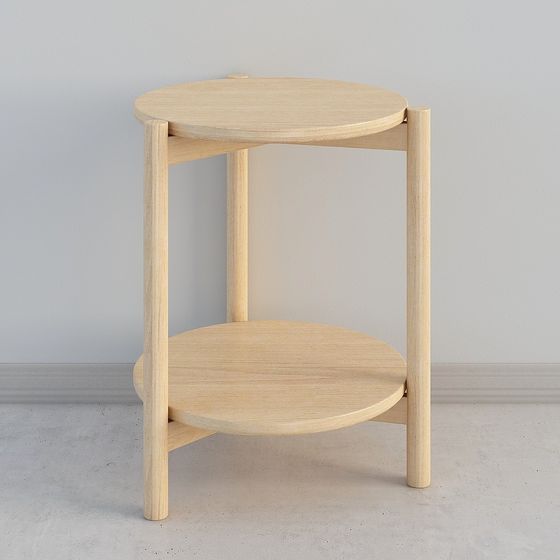 Round Minimalist Side Table 3D Model