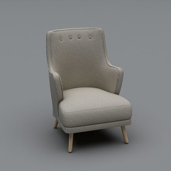 Elegant Low-Poly Lounge Chair 3D model