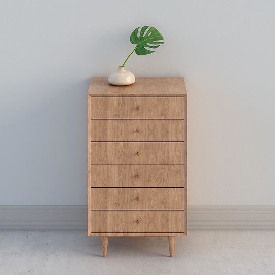 Modern Earth Tone Five-Bucket Cabinet 3D Model