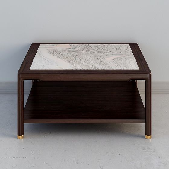 Elegant Marble Top Coffee Table 3D model