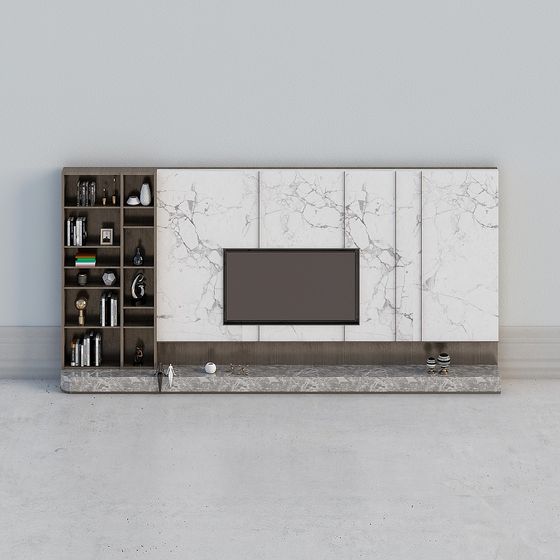 Elegant Low-Poly TV Cabinet 3D model