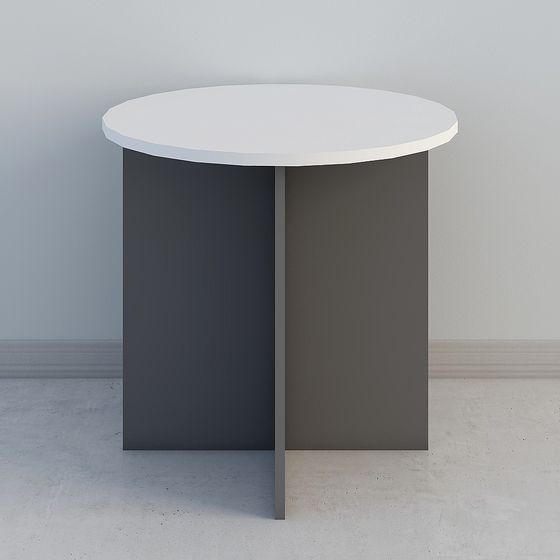 Stylish Low-Polygon Round Table 3D model