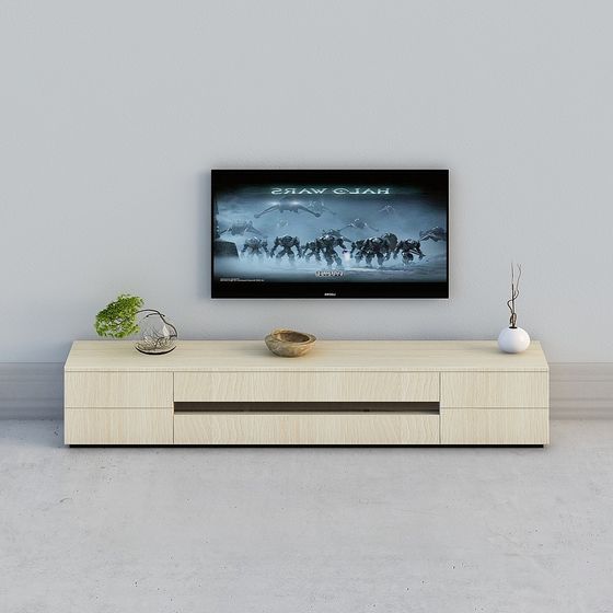 Modern Wood TV Cabinet 3D Model