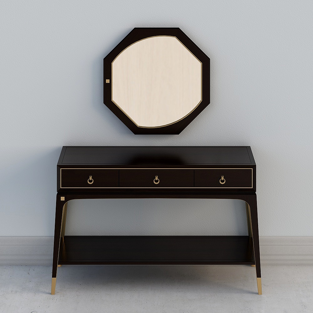 Elegant Low-Poly Vanity Table 3D model