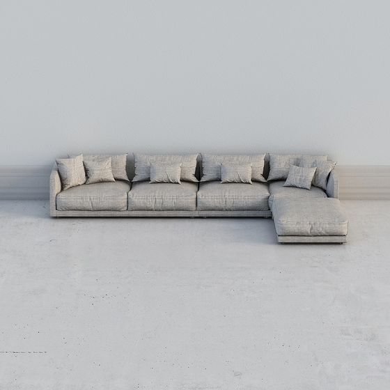 Modern Minimalist Low-Polygon Sofa 3D model