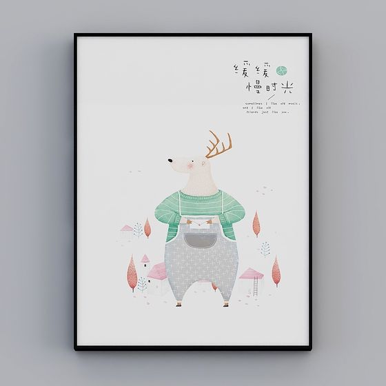 Adorable Low-Polygon 3D Deer Model in Sweater and Apron